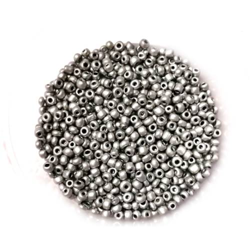 Beads -Glass  Seed Beads - 500pcs  - 2.5mm - silver grey / Beads for crafting