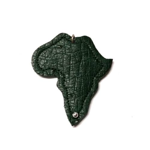 Pendant with genuine ostrich leather  4.5cm x 4.5 cm,  back site velours / Beads for crafting