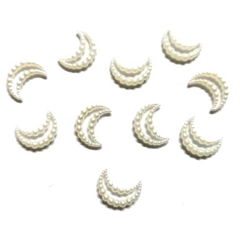 Beads /Acrylic Shape -14mm -10pcs-pearl white- no bead hole/ Beads for crafting