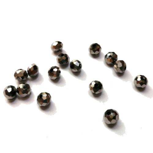 Beads - Crystal  Beads - 6mm- silver grey - 15pcs- Beads for crafting
