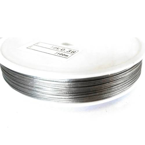 Steel Wire / Steel Wire / FLEXIBLE 0.38mm - silver grey - 5m pack / Wires for crafting