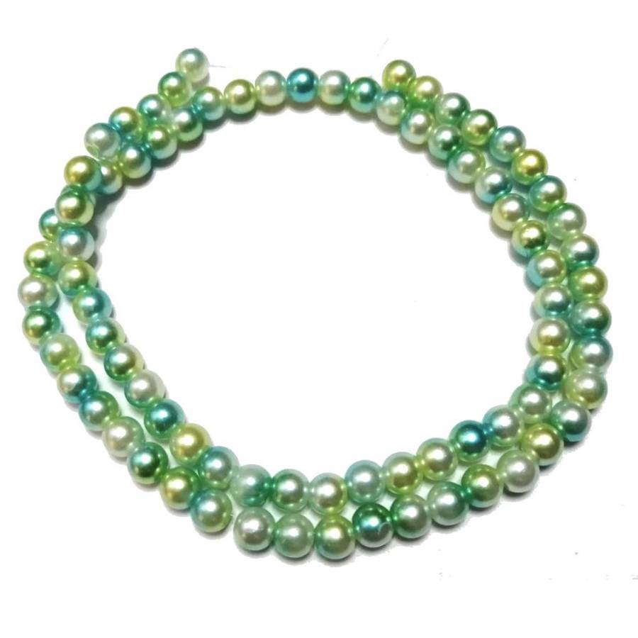 Beads / Acrylic Beads -6mm ball -80pcs-string- green / turquoise blurred / Beads for crafting
