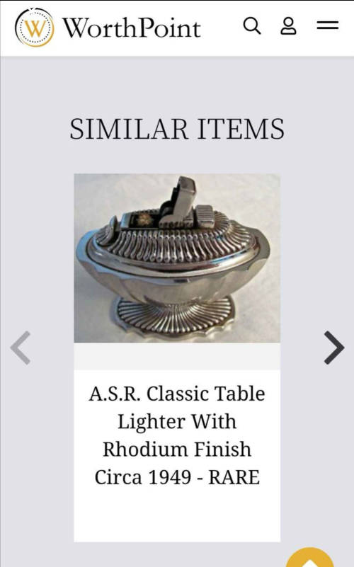 Rare ASR Classic Table Lighter 1940s in good condition
