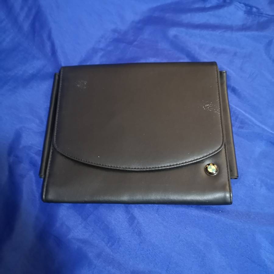 BMW Owners Manual Book Case Owners Guide Black Leather OEM GOOD CONDITION