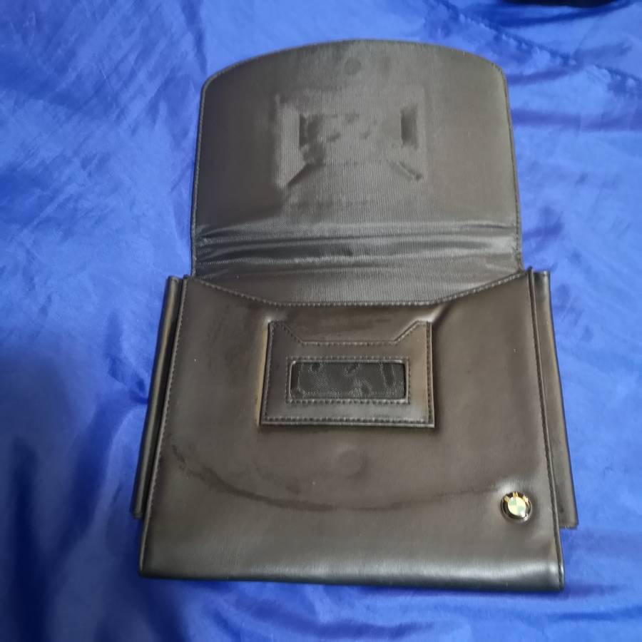 BMW Owners Manual Book Case Owners Guide Black Leather OEM GOOD CONDITION