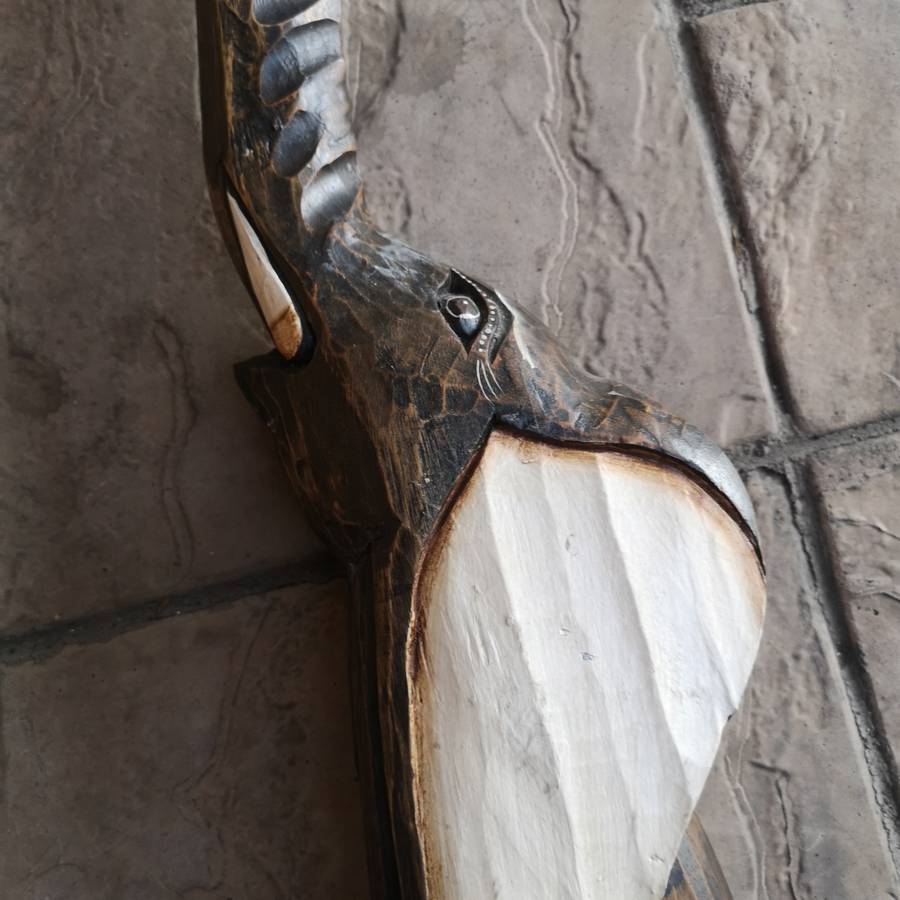 Tall Elephant Wood carving decor. 2 vintage hand carved hand painted around 1m tall