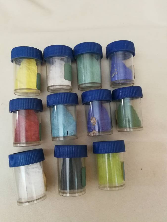 Glass Opaque Enamel Assortment For Metals. Vintage enamel powder set.