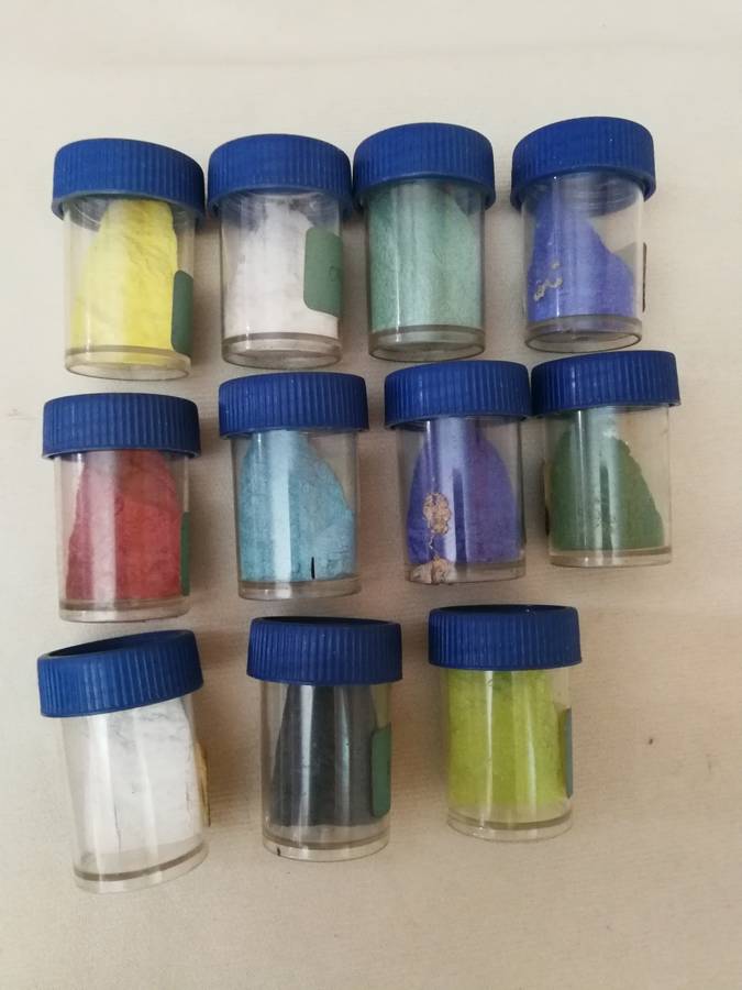 Glass Opaque Enamel Assortment For Metals. Vintage enamel powder set.