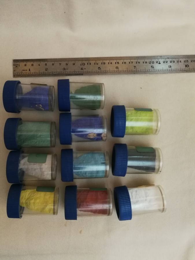 Glass Opaque Enamel Assortment For Metals. Vintage enamel powder set.