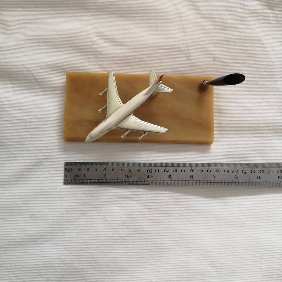 Vintage 1970`s Lesney Giftware British Airways Desk Pen Holder, Matchbox Boeing 747 SP 10 Metal.