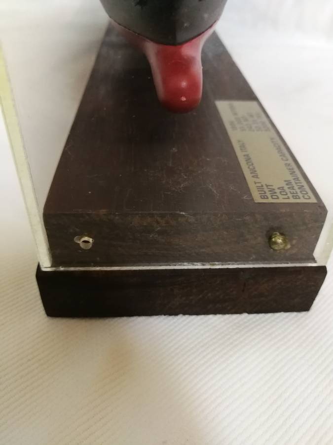 Vintage 1990 90s MSC Rafaela Container Vessel Model Collectible with Display Case. Boardroom item