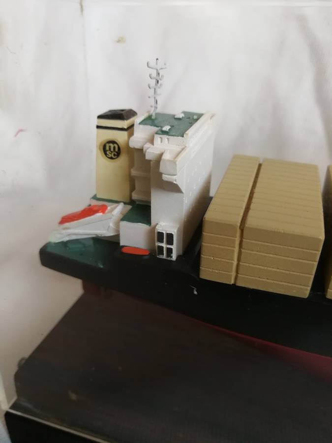 Vintage 1990 90s MSC Rafaela Container Vessel Model Collectible with Display Case. Boardroom item