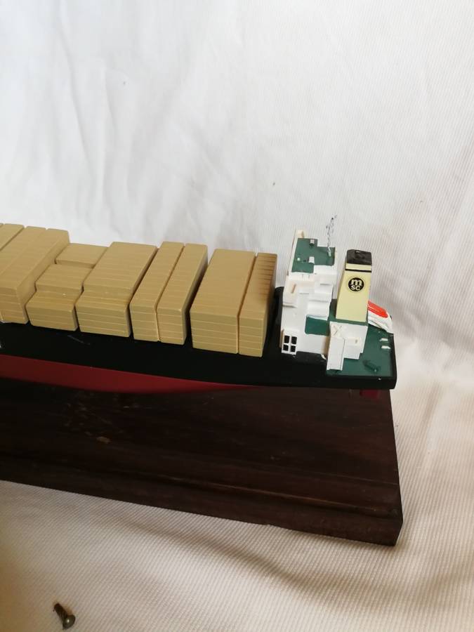 Vintage 1990 90s MSC Rafaela Container Vessel Model Collectible with Display Case. Boardroom item