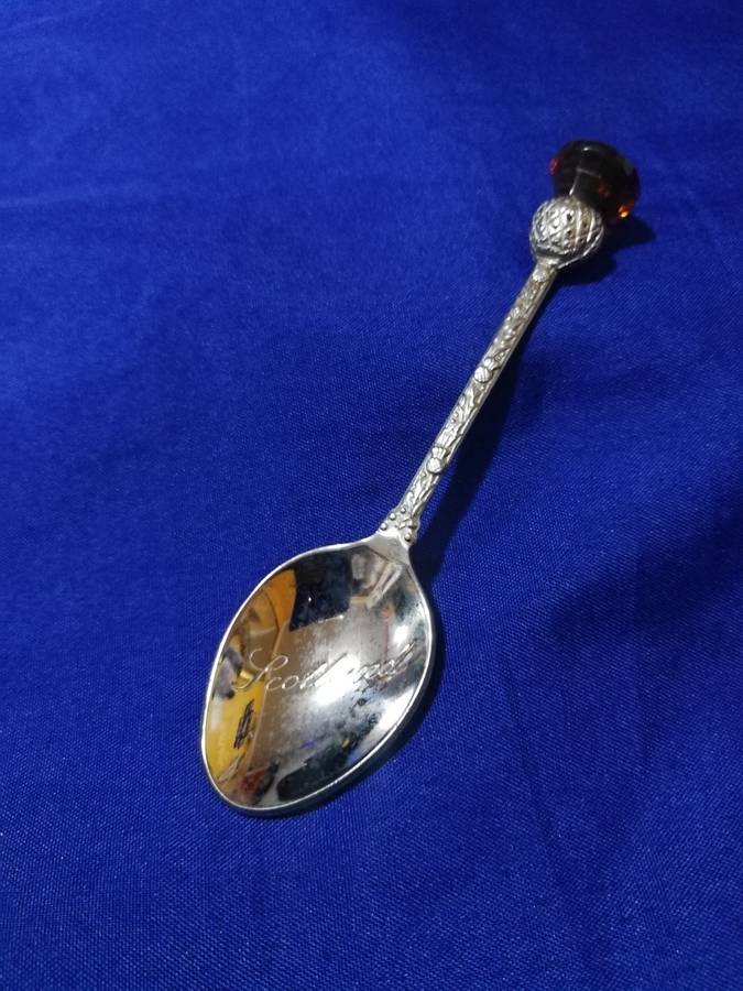 Vintage Exquisite Silver Scottish Thistle Teaspoon- Made in G Britain