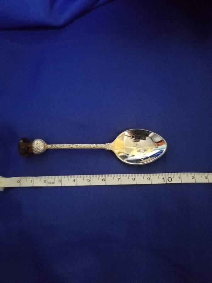 Vintage Exquisite Silver Scottish Thistle Teaspoon- Made in G Britain