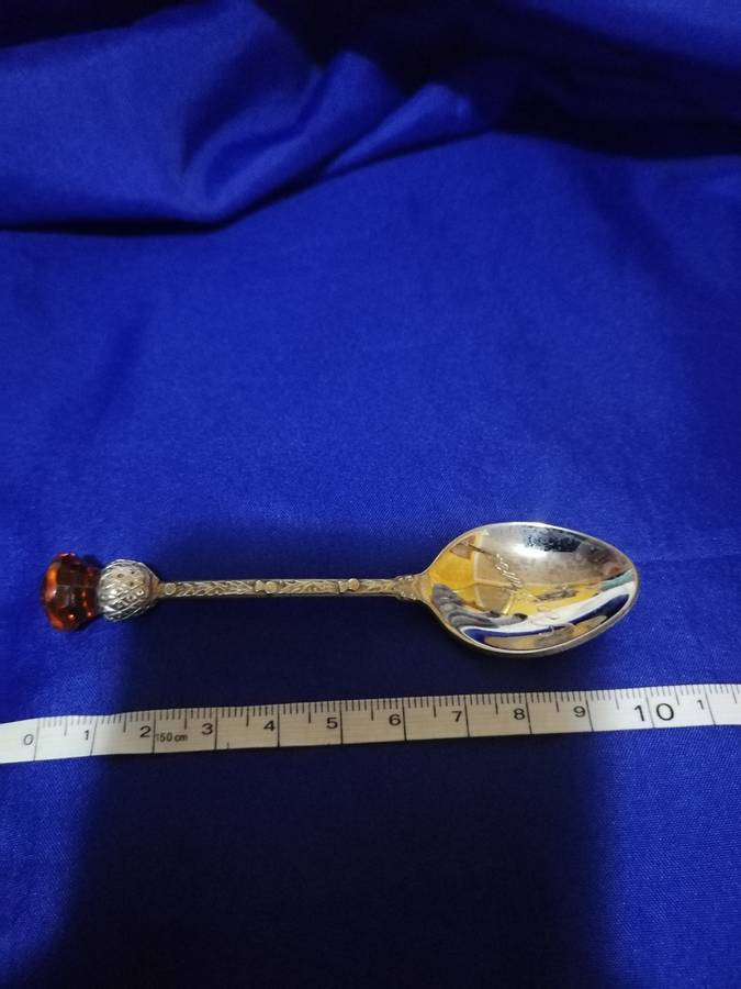 Vintage Exquisite Silver Scottish Thistle Teaspoon- Made in G Britain