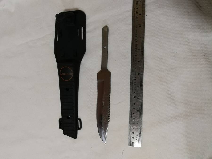 Solmucol Vintage Divers Knife with scabbard- Needs handle