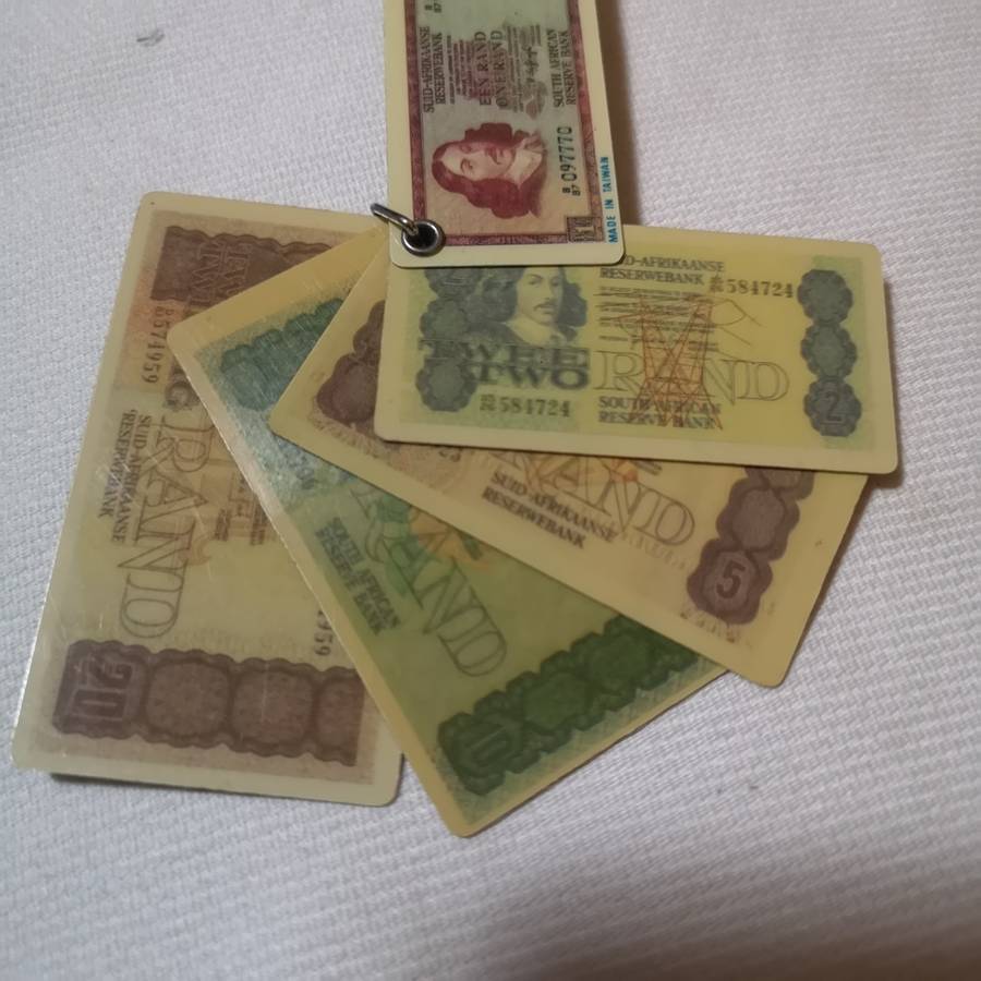 Vintage Keyring South African Banknotes Keychain