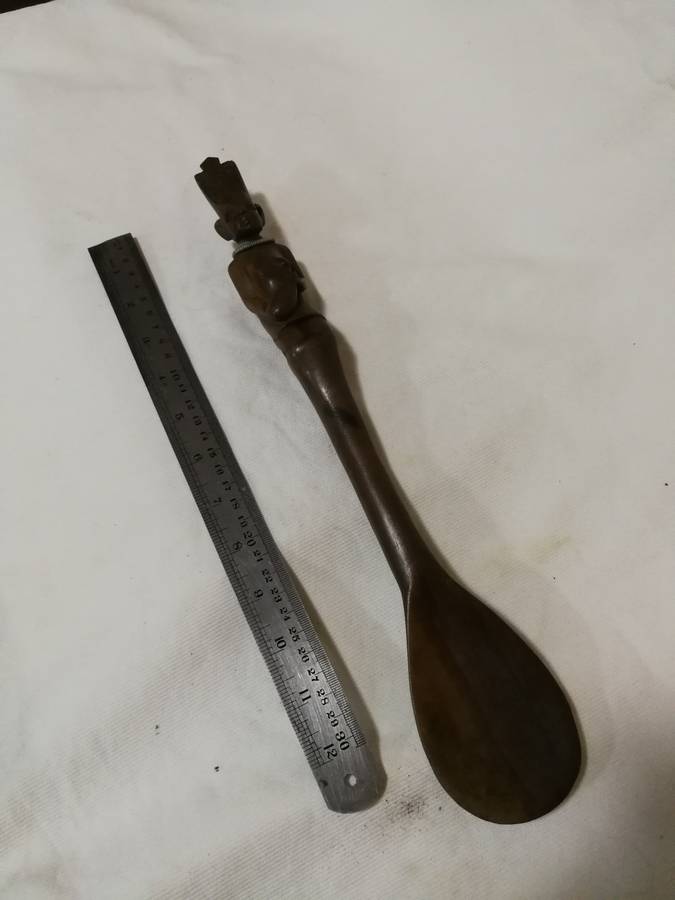Vintage Carved Wooden African Spoon