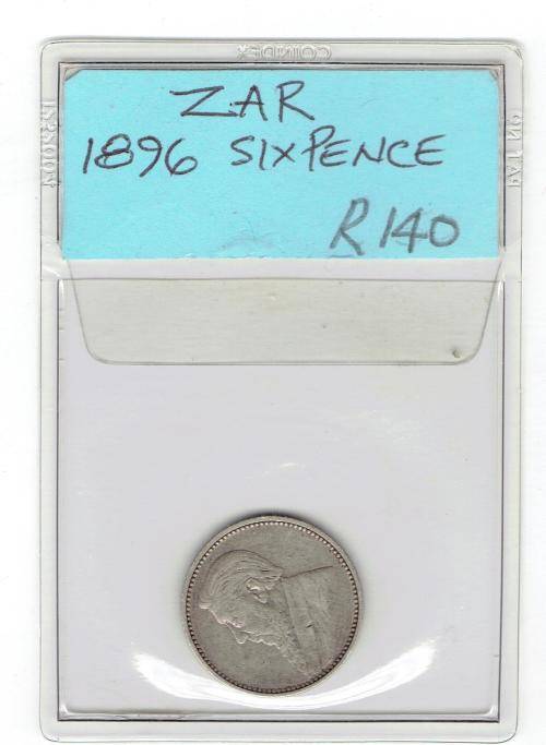 ZAR 1896 SIXPENCE