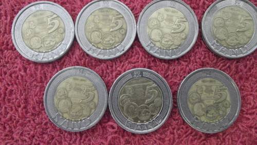 COINS : SOUTH AFRICAN R5 - 2011 SARB  ( 7 COINS )