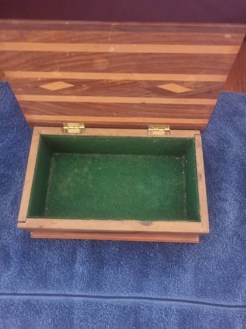 WOODEN JEWELRY BOXES. BIDDING ON BOTH.