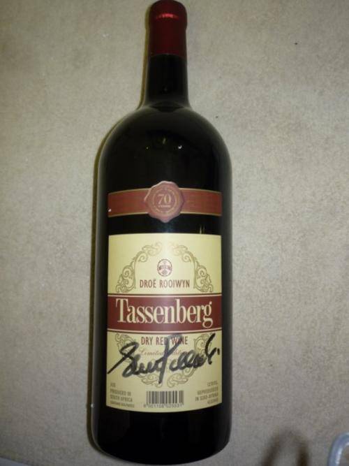 SFW Tassenberg 3Litre Limited Edition Red Wine autographed by SHAUN POLLOCK