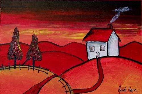 Original Painting - Sunset - by SA artist Heidi Kern