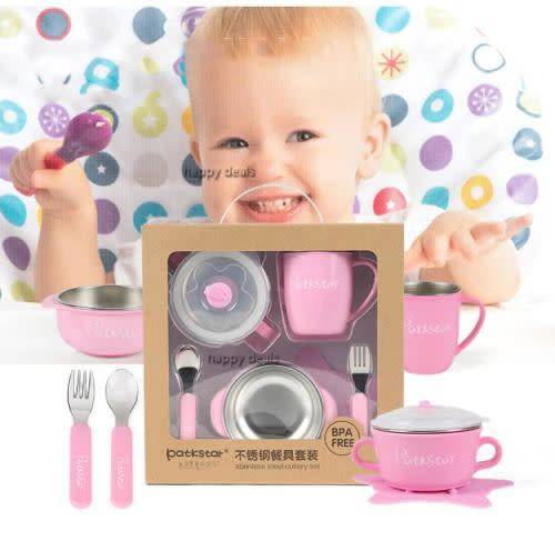 304 stainless steel insulation Bowl child cutlery set the baby