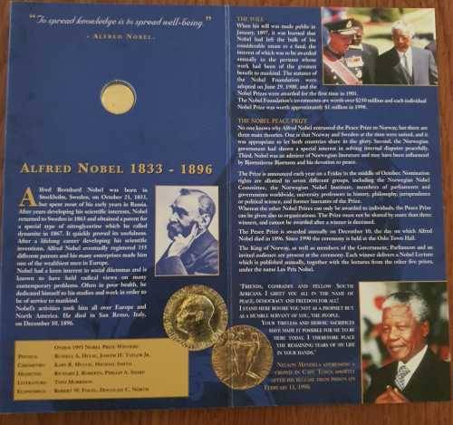 Nelson Mandela NOBEL PEACE LAUREATE 1993 COMMEMORATIVE MEDAL on Auction Now!!!