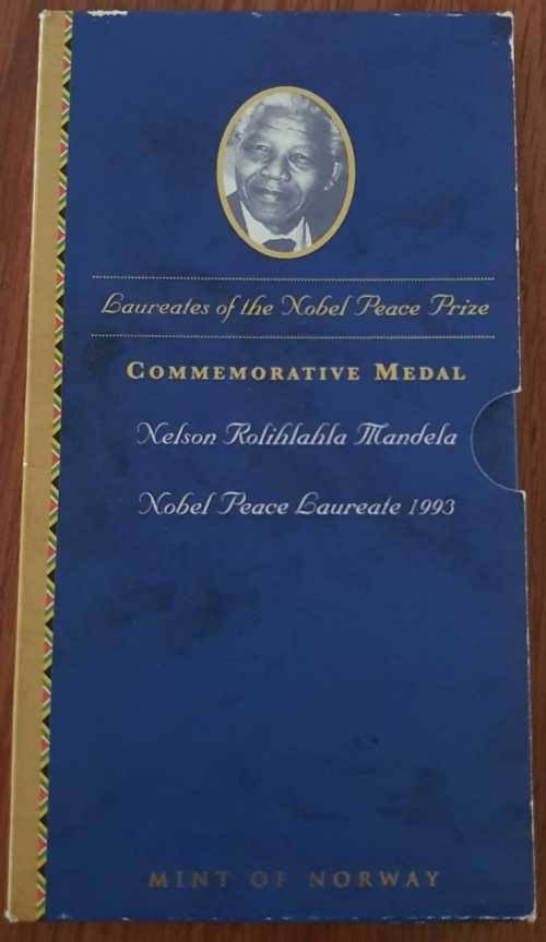 Nelson Mandela NOBEL PEACE LAUREATE 1993 COMMEMORATIVE MEDAL on Auction Now!!!