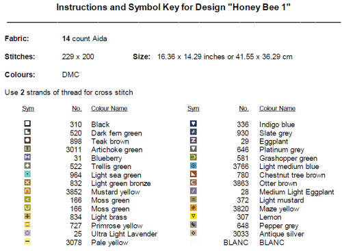 Honey Bee 1 Cross Stitch Pattern PDF - Insect Watercolor Cross Stitch Pattern