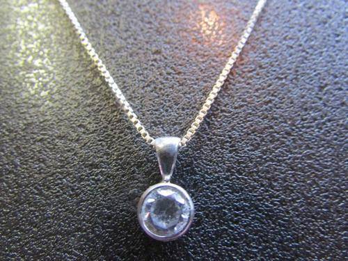 Dainty Round Sterling Silver Pendant and Chain