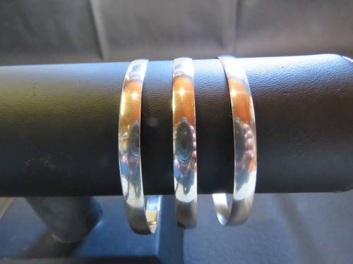 Three Sterling Silver Bangles as on lot