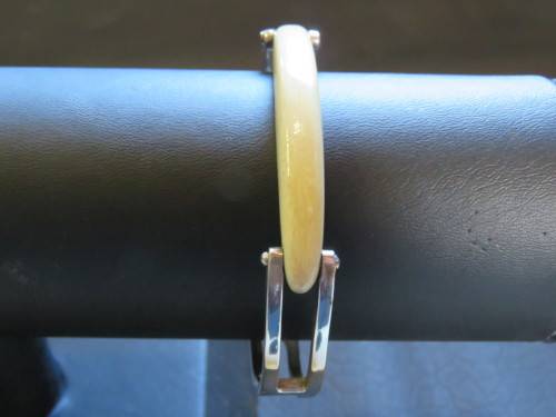 Vintage Silver (800) & Bone Cuff Bangle