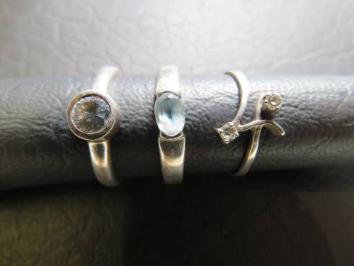 Three Sterling Silver Rings as one lot