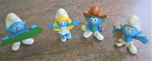 Smurf, assortment of 5, approx.70 - 80 mm high