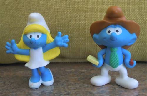 Smurf, assortment of 5, approx.70 - 80 mm high