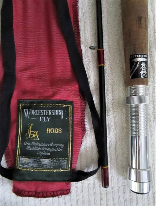 Fishing rod, Fly Rod Boron, Worchester in clear box,  1726/270, 9 ft., #8/9 plus flys