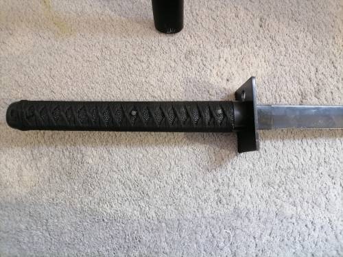 Katana Straight Blade/ Ninja Sword - Stealth black blade