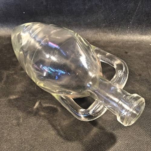 Large Vintage Egg Shaped Clear Glass Bottle (Greek Urn)