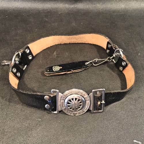 Rare Vintage Voortrekker "Hou Koers" Leather Belt and Original Pocket Knife!!!