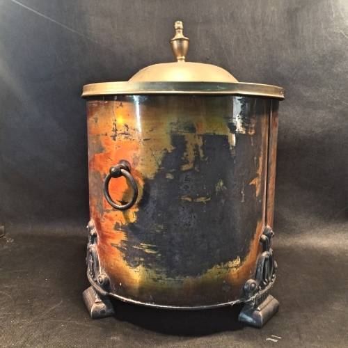 Antique Ornate Cast Iron Three Footed Coal Warmer