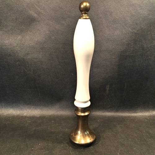 Vintage Brass and Porcelain Beer Keg Handle