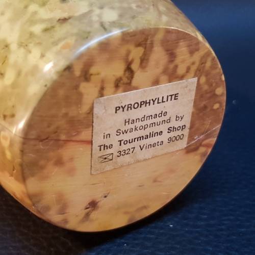 Pyrophyllite Stone Urn and Lid (made in Swakopmund)