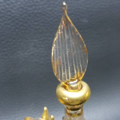 RARE Vintage Middle Eastern Hand Blown Glass Perfume Bottle