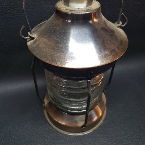 Rare Vintage Brass and Glass Lantern Decanter!!!