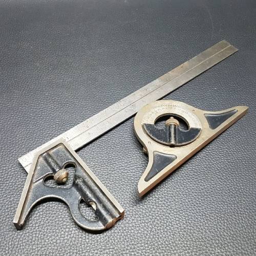 Original Vintage Millers Falls Combination Square Set