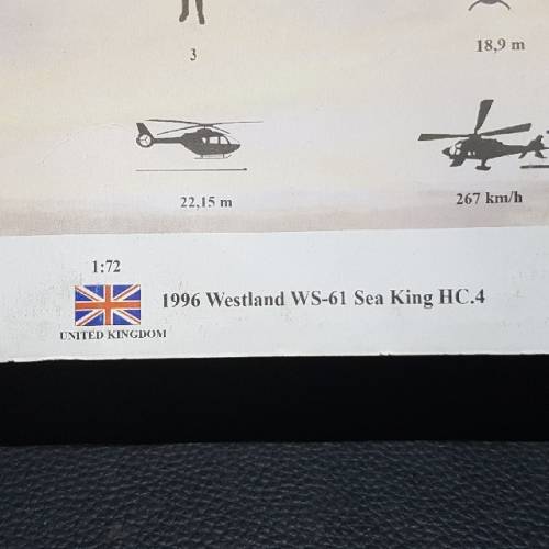 Original 1996 UK Westland WS-61 Sea King HC.4 Helicopter Scale Model