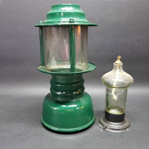 Vintage Green Metal Paraffin Lantern